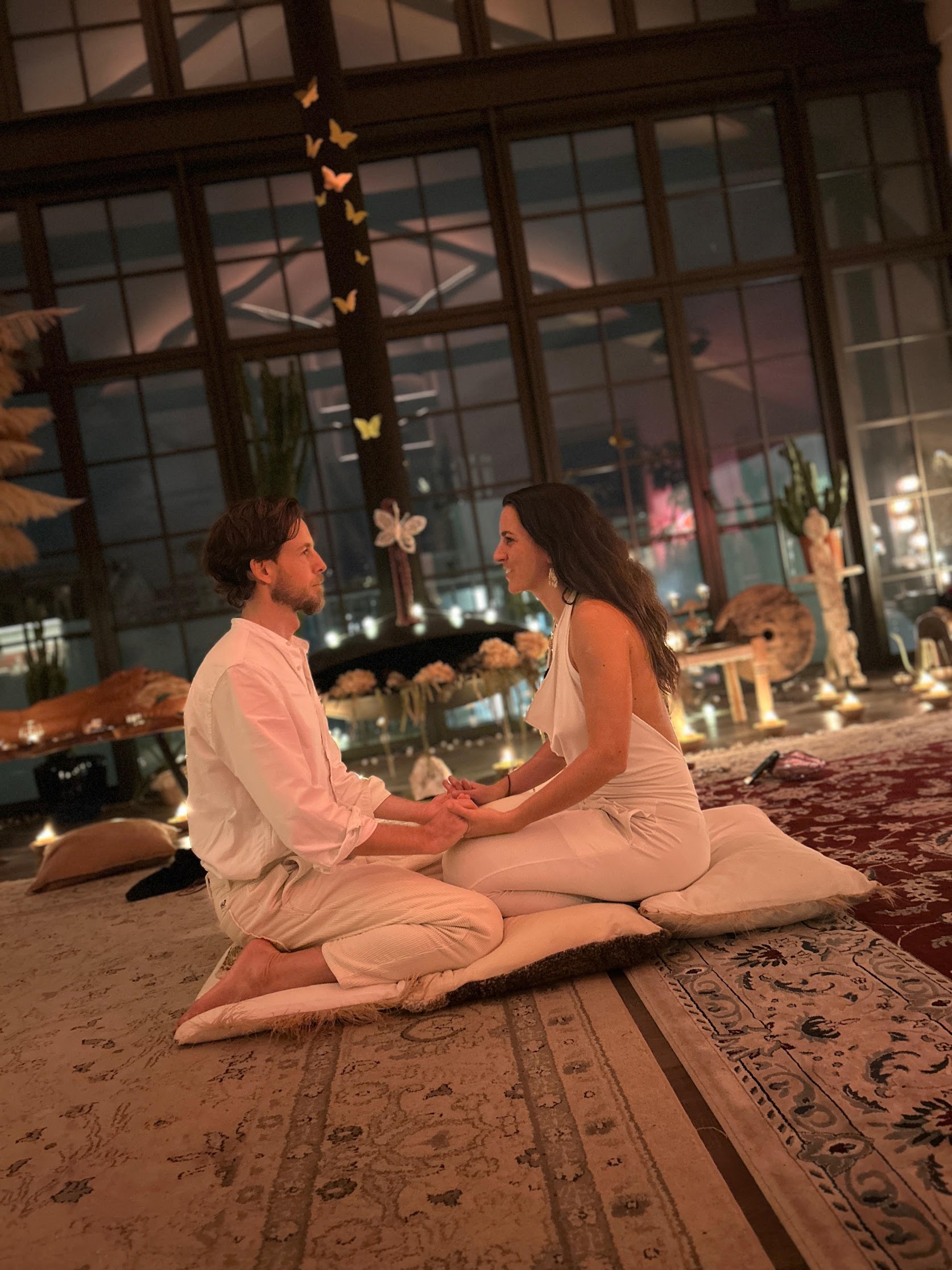 Couple practicing connection